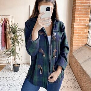 APC tartan toggle pea coat